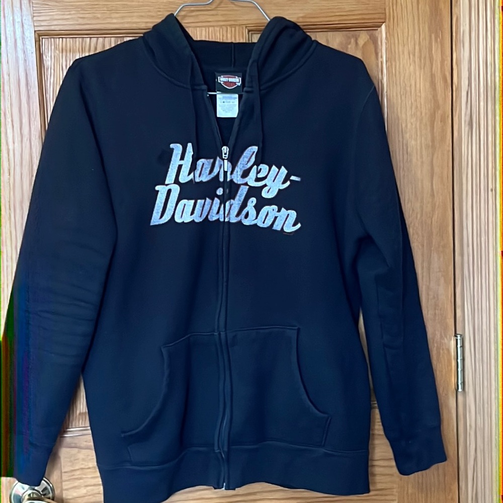 Harley-Davidson Sweat Full Zip Hoodie for Women (S) cotton purple type Vintage Second Hand